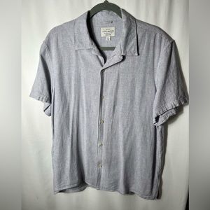 LUCKY BRAND Linen blend short sleeve, men’s casual shirt, button-down large